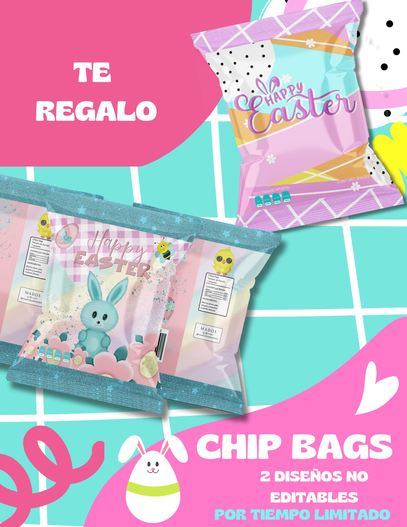 Diseños EXCLUSIVOS Gratis Chip Bag Pascua 2025